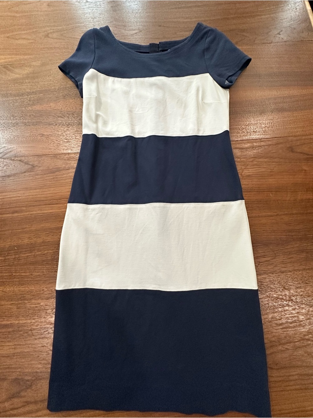 Banana Republic Navy and White Bold Stripe Sheath Dress